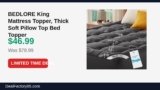 BEDLORE King Mattress Topper, Thick Soft Pillow Top Bed Topper Just Dropped to $46.99 (41% Off)