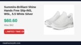 Summits-Brilliant Shine Hands Free Slip-INS, WSL, 5.5 White Silver Just Dropped to $60.60 (34% Off)