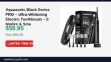 Aquasonic Black Series PRO – Ultra-Whitening Electric Toothbrush – 5 Modes & Just Dropped to $59.95 (14% Off)