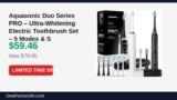 Aquasonic Duo Series PRO – Ultra-Whitening Electric Toothbrush Set – 5 Modes & Just Dropped to $59.46 (26% Off)