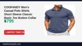 Amazon Deal: COOFANDY Men’s Casual Polo Shirts Short Sleeve Classic Basic Tee Button Collar — $795