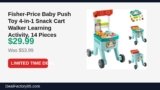 Fisher-Price Baby Push Toy 4-in-1 Snack Cart Walker Learning Activity, 14 Just Dropped to $29.99 (44% Off)