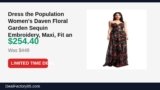 Dress the Population Women’s Daven Floral Garden Sequin Embroidery, Maxi, Fit Just Dropped to $254.40 (43% Off)
