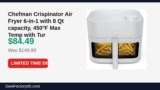 Chefman Crispinator Air Fryer 6-in-1 with 8 Qt capacity, 450°F Max Temp with Just Dropped to $84.49 (44% Off)