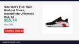 Nike Men’s Flex Train Workout Shoes, Black/White-University Red, 14 Just Dropped to $55.74 (30% Off)