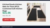 KitchenClouds Kitchen Mats for Floor,3PCS Cushioned Soft Kitchen Rugs Just Dropped to $31.96 (24% Off)