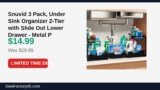 Snuvid 3 Pack, Under Sink Organizer 2-Tier with Slide Out Lower Drawer – Metal Just Dropped to $14.99 (50% Off)