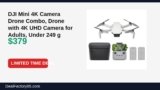 Amazon Deal: DJI Mini 4K Camera Drone Combo, Drone with 4K UHD Camera for Adults, Under 249 — $379