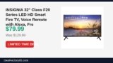 INSIGNIA 32″ Class F20 Series LED HD Smart Fire TV, Voice Remote with Alexa Just Dropped to $79.99 (38% Off)