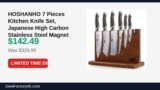 HOSHANHO 7 Pieces Kitchen Knife Set, Japanese High Carbon Stainless Steel Just Dropped to $142.49 (57% Off)