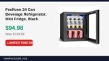 Feelfunn 24 Can Beverage Refrigerator, Mini Fridge, Black Just Dropped to $94.98 (21% Off)