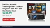 [Built-in Apps/4K Support] Smart Outdoor Projector with WiFi and Bluetooth Just Dropped to $196.94 (54% Off)