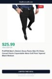 PLEPAN Men’s Stretch Dress Pants Slim Fit Chino Casual Slacks Expandable Waist Just Dropped to $25.99 (35% Off)