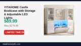 YITAHOME Castle Bookcase with Storage & Adjustable LED Lights Just Dropped to $89.99 (50% Off)
