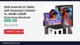 2026 Android 15 Tablet with Keyboard | Gemini AI, 30GB+128GB Octa-Core Just Dropped to $99.99 (23% Off)
