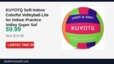 KUYOTQ Soft Indoor Colorful Volleyball Lite for Indoor Practice Volley Super Just Dropped to $9.99 (50% Off)
