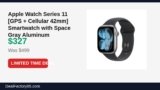 Apple Watch Series 11 [GPS + Cellular 42mm] Smartwatch with Space Gray Aluminum Just Dropped to $327 (34% Off)