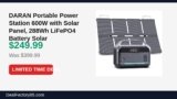 DARAN Portable Power Station 600W with Solar Panel, 288Wh LiFePO4 Battery Solar Just Dropped to $249.99 (38% Off)