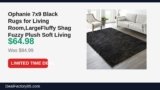 Ophanie 7×9 Black Rugs for Living Room,LargeFluffy Shag Fuzzy Plush Soft Living Just Dropped to $64.98 (24% Off)
