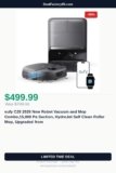eufy C28 2026 New Robot Vacuum and Mop Combo,15,000 Pa Suction, HydroJet Self Just Dropped to $499.99 (38% Off)