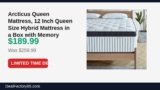 Arcticus Queen Mattress, 12 Inch Queen Size Hybrid Mattress in a Box with Just Dropped to $189.99 (27% Off)