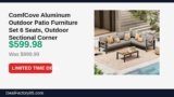 ComfCove Aluminum Outdoor Patio Furniture Set 6 Seats, Outdoor Sectional Corner Just Dropped to $599.98 (40% Off)