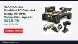 RLAARLO 1/10 Brushless RC Cars, 4×4 Buggy, 50+ MPH, Carbon Fiber, Ages 8+ Just Dropped to $218.46 (13% Off)