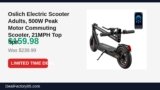 Oslich Electric Scooter Adults, 500W Peak Motor Commuting Scooter, 21MPH Top Just Dropped to $159.98 (33% Off)