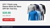ZITY 7 Pack Long Sleeve Shirts for Mens UPF 50+ Fast Dry Just Dropped to $39.98 (60% Off)