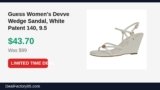 Guess Women’s Devve Wedge Sandal, White Patent 140, 9.5 Just Dropped to $43.70 (56% Off)