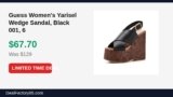 Guess Women’s Yarisel Wedge Sandal, Black 001, 6 Just Dropped to $67.70 (48% Off)