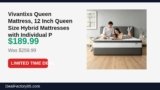 Vivantixs Queen Mattress, 12 Inch Queen Size Hybrid Mattresses with Individual Just Dropped to $189.99 (27% Off)