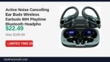 Active Noise Cancelling Ear Buds Wireless Earbuds 80H Playtime Bluetooth Just Dropped to $22.49 (88% Off)