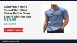 COOFANDY Men’s Casual Shirt Short Sleeve Button Down Slim Fit Shirt for Men Just Dropped to $19.99 (20% Off)