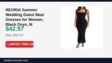 REORIA Summer Wedding Guest Maxi Dresses for Women, Black Onyx, M Just Dropped to $42.97 (28% Off)