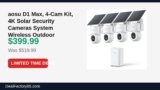 aosu D1 Max, 4-Cam Kit, 4K Solar Security Cameras System Wireless Outdoor Just Dropped to $399.99 (23% Off)