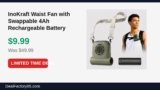 InoKraft Waist Fan with Swappable 4Ah Rechargeable Battery Just Dropped to $9.99 (80% Off)