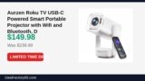 Aurzen Roku TV USB-C Powered Smart Portable Projector with Wifi and Bluetooth Just Dropped to $149.98 (38% Off)