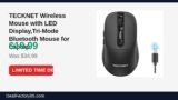 TECKNET Wireless Mouse with LED Display,Tri-Mode Bluetooth Mouse for Laptop Just Dropped to $19.99 (43% Off)