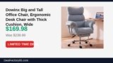 Dowinx Big and Tall Office Chair, Ergonomic Desk Chair with Thick Cushion, Wide Just Dropped to $169.98 (29% Off)