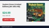 Soylent Green (Limited Edition) [4K Ultra HD] Just Dropped to $24.99 (50% Off)