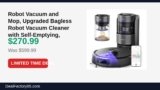 Robot Vacuum and Mop, Upgraded Bagless Robot Vacuum Cleaner with Self-Emptying Just Dropped to $270.99 (55% Off)