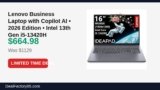Lenovo Business Laptop with Copilot AI • 2026 Edition • Intel 13th Gen Just Dropped to $664.98 (41% Off)