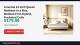 Coventa 12 Inch Queen Mattress in a Box, Medium Firm Hybrid, Pocketed Coils Just Dropped to $179.99 (31% Off)