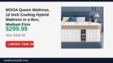 MOOA Queen Mattress, 12 Inch Cooling Hybrid Mattress in a Box, Medium Firm Just Dropped to $299.99 (19% Off)