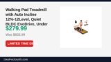 Walking Pad Treadmill with Auto Incline 12%-12Level, Quiet BLDC EvoDrive, Under Just Dropped to $279.99 (66% Off)
