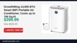 GrowthWing 14,000 BTU Smart WiFi Portable Air Conditioner, Cools up to 700 Just Dropped to $399.99 (52% Off)
